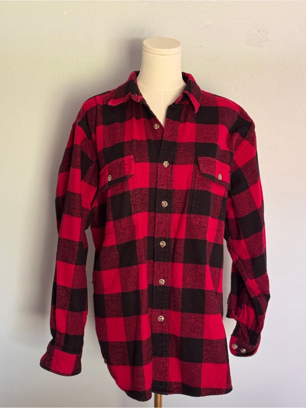 Men’s Field & Stream Red and Black Buffalo Plaid Shirt Jacket large